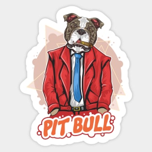 Pit bull dog boss Sticker